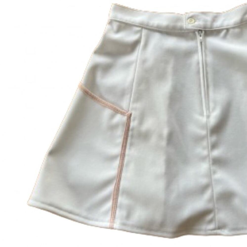 Vintage Pink and White Tennis Skirt Sergio Tacchini Sz 8 Pleats Button and Zip